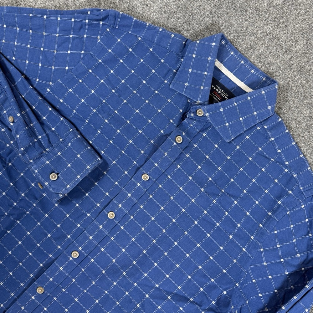 Charles Tyrwhitt Weekend Shirt Mens Medium Blue Slim Fit‎ Long Sleeve Designer
